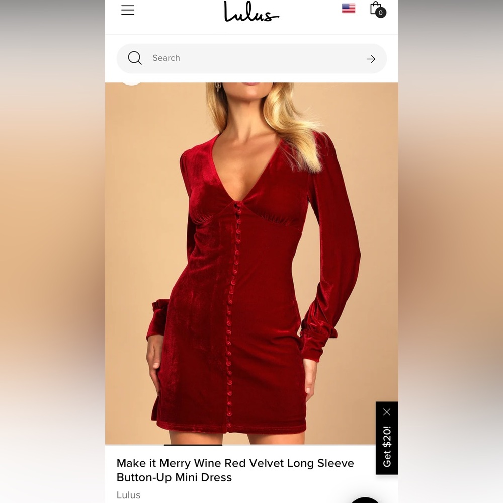 lulus make it merry xs red ve dress